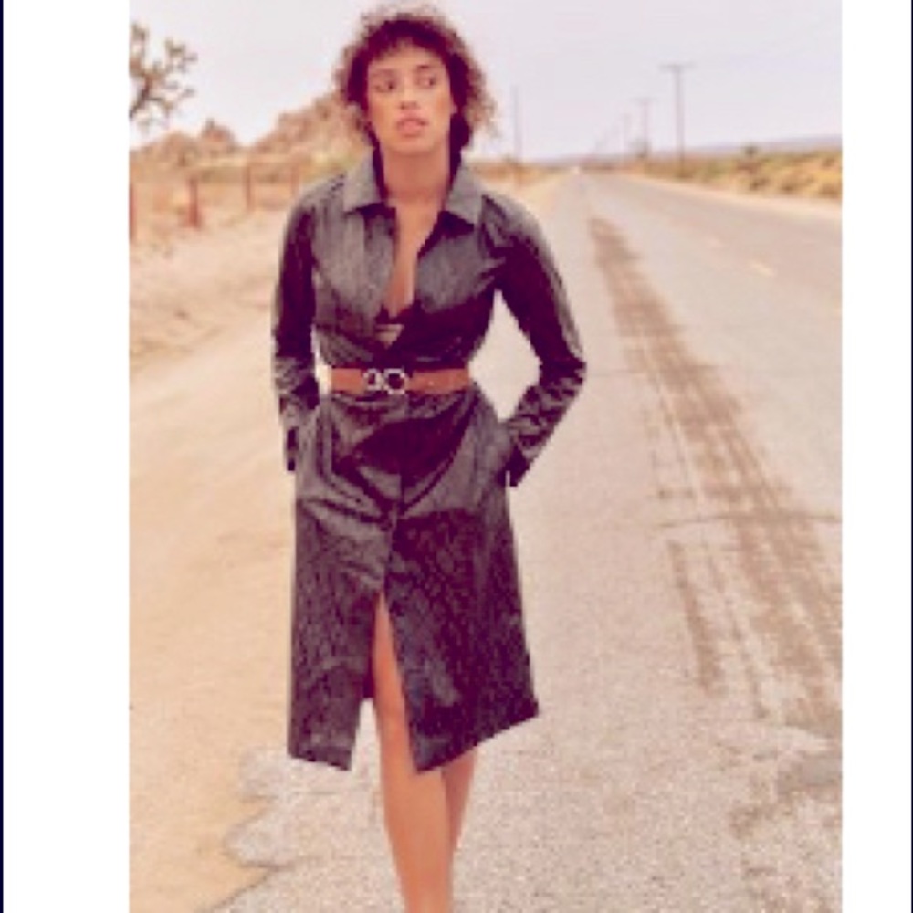 Julian Faux Leather Trenchcoat